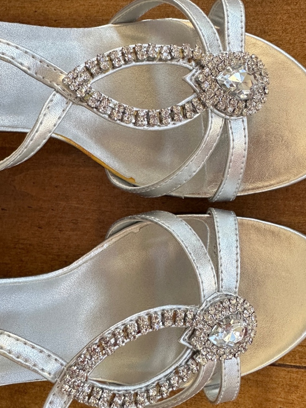 Touch Ups Silver Sandals (Mindy) Size 10M Heel 2 1/4 - Bling Sandals